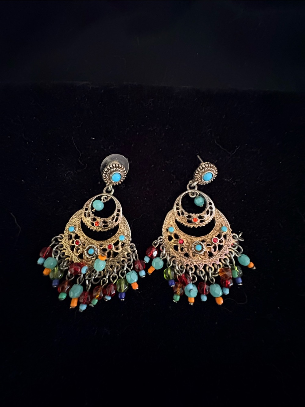 Multicolor Bohemian Filigree Drop Earrings